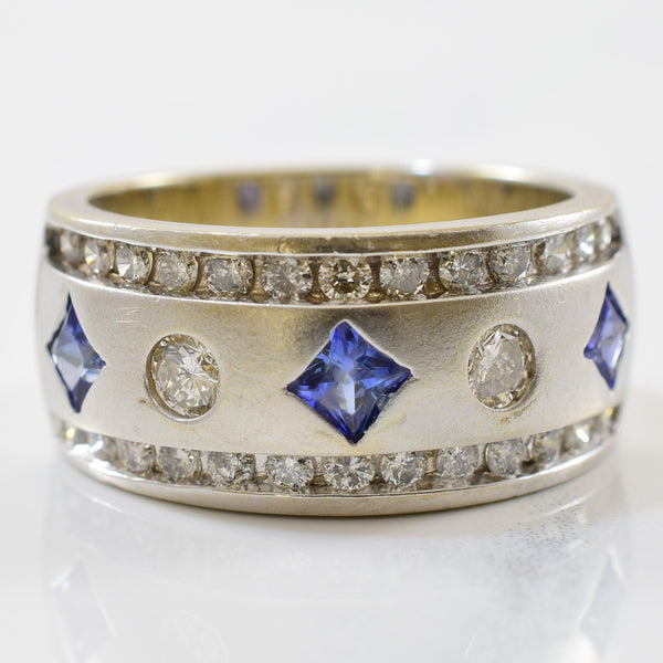 Alternating Sapphire & Diamond Band | 0.36ctw, 0.72ctw | SZ 6.5 |