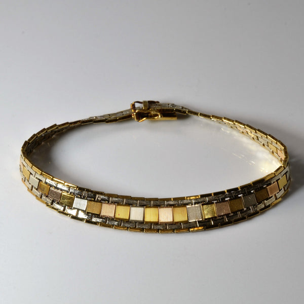 Tri Tone Watch Strap Style Bracelet | 7.5