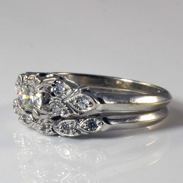 Art Deco Inspired Diamond Wedding Set | 0.32ctw | SZ 5 |