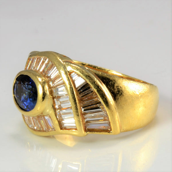 BIRKS Sapphire & Diamond Ladies Cocktail Ring | 0.95 ctw, SZ 4.5 |