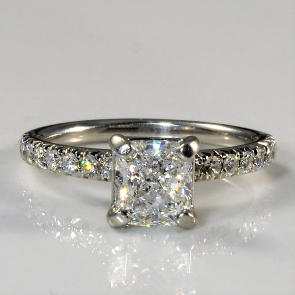 Cushion Cut Pave Band Engagement Ring | 1.44ctw | SZ 5.25 |