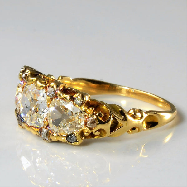 Victorian Three Stone Diamond Ring | 2.13ctw | SZ 7.5 |