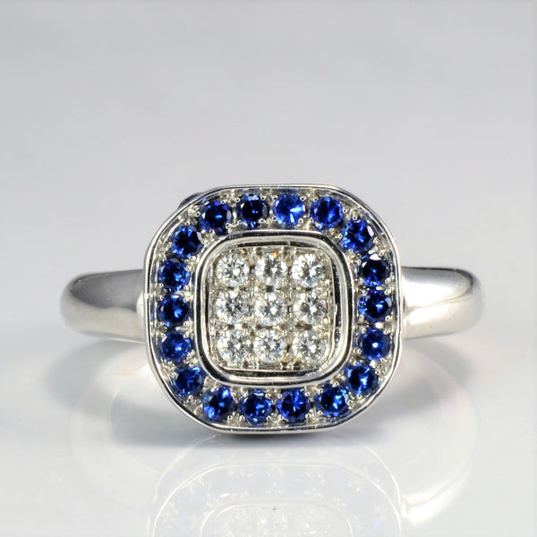 BIRKS Cluster Set Diamond & Sapphire Ring | 0.13 ctw, SZ 5.25 |