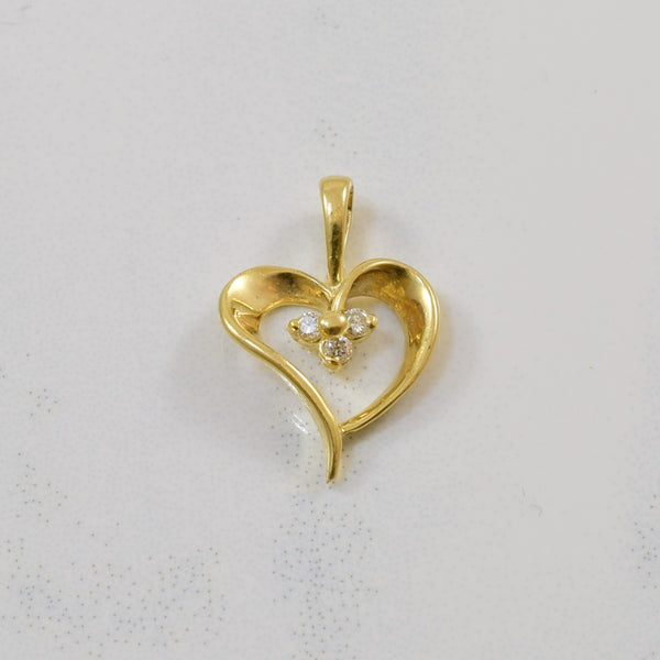 Three Stone Diamond Heart Pendant | 0.02ctw |