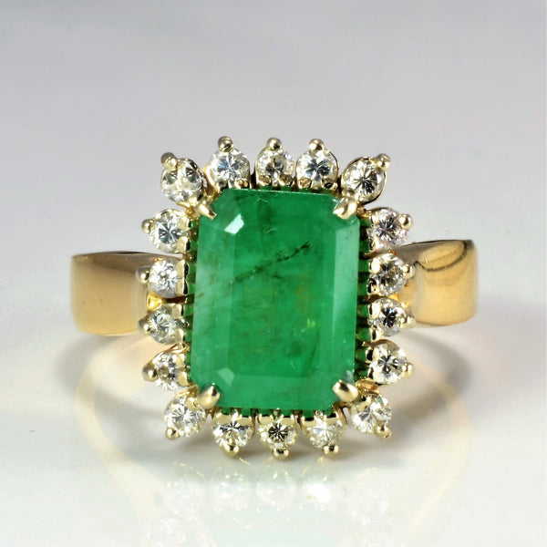 Cocktail Emerald & Diamond Ladies Ring | 0.36 ctw, SZ 6.75 |