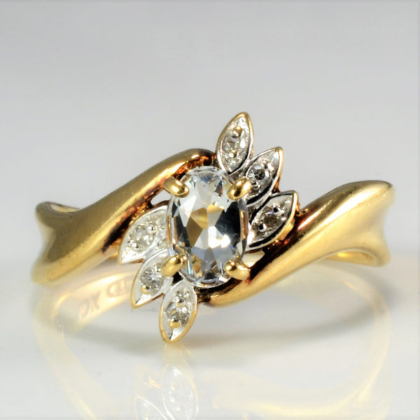 Aquamarine & Diamond Ladies Cocktail Ring | 0.02 ctw, SZ 6.5 |