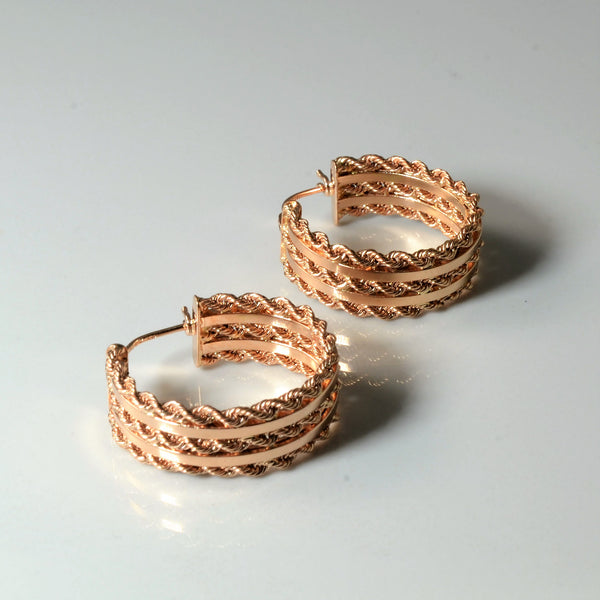 Filigree Rose Gold Hoop Earrings |