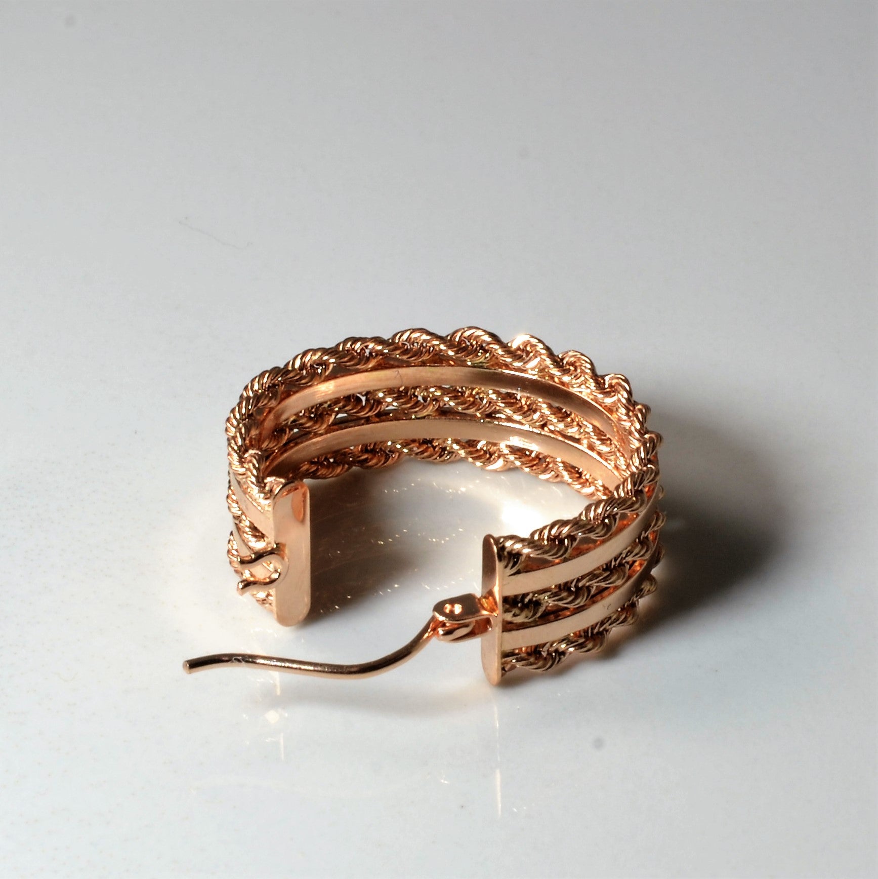 Filigree Rose Gold Hoop Earrings |