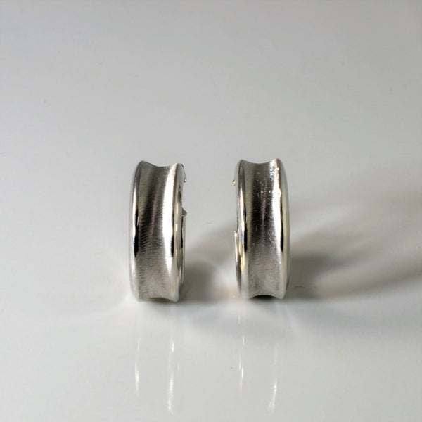 Concave White Gold Hoop Earrings |