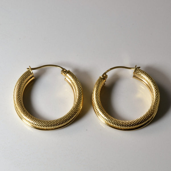 Dual Textured Hoop Earrings |