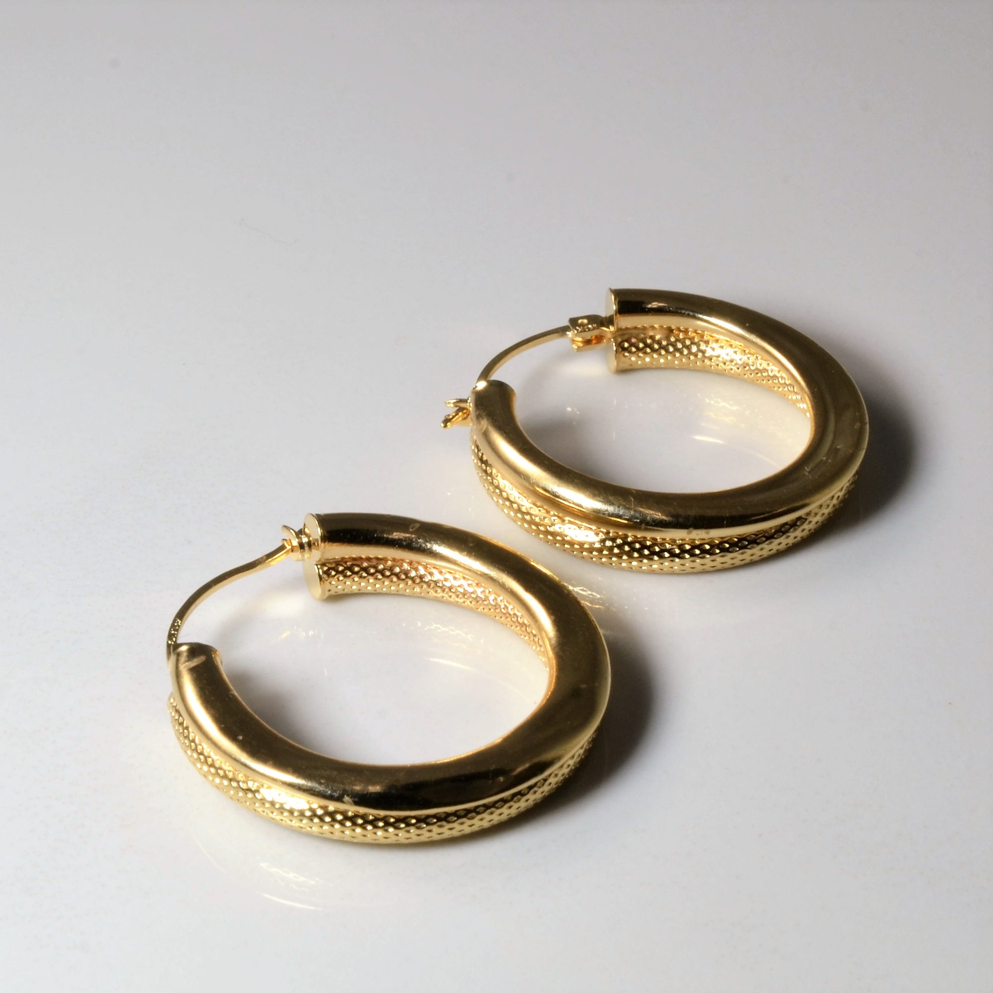 Dual Textured Hoop Earrings |