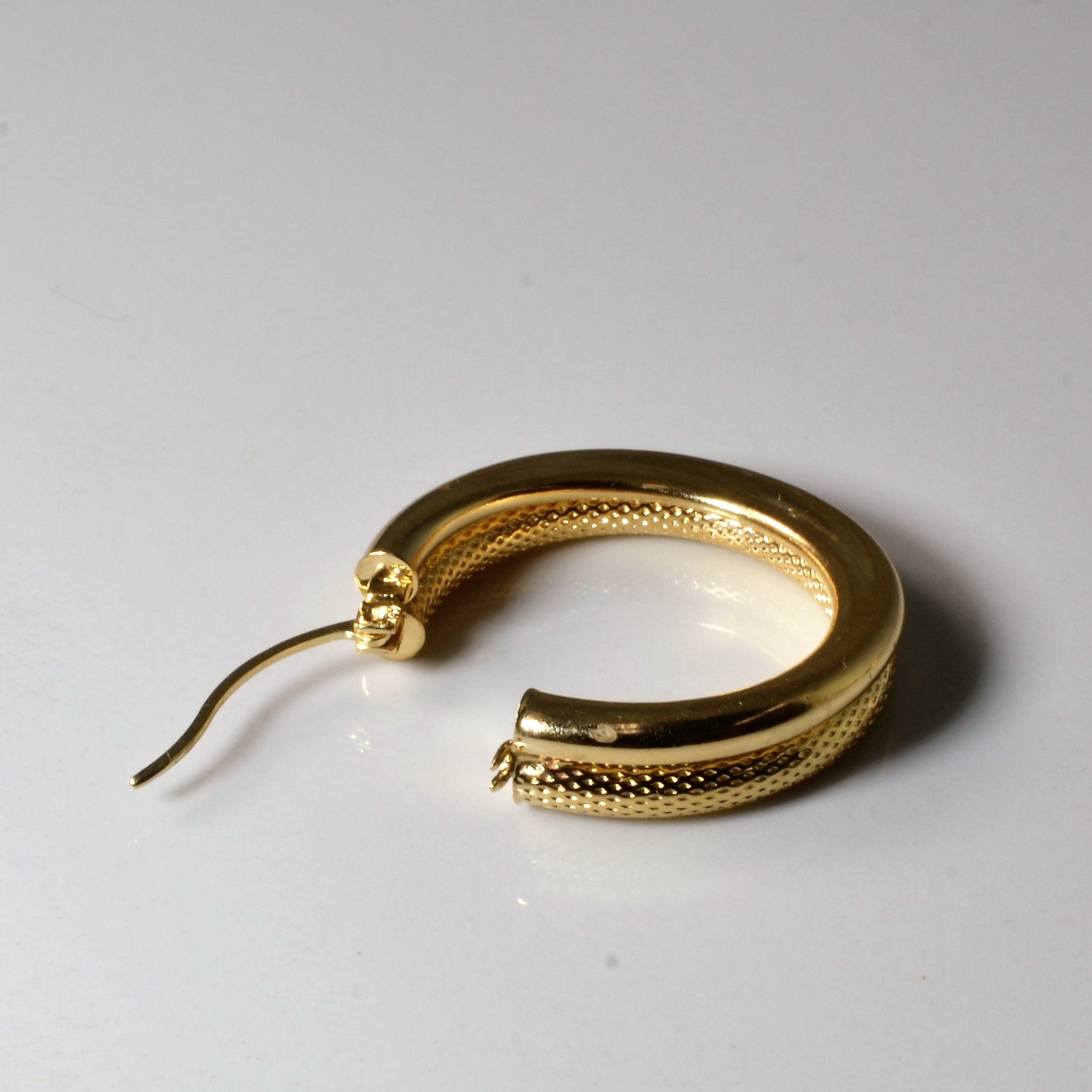 Dual Textured Hoop Earrings |