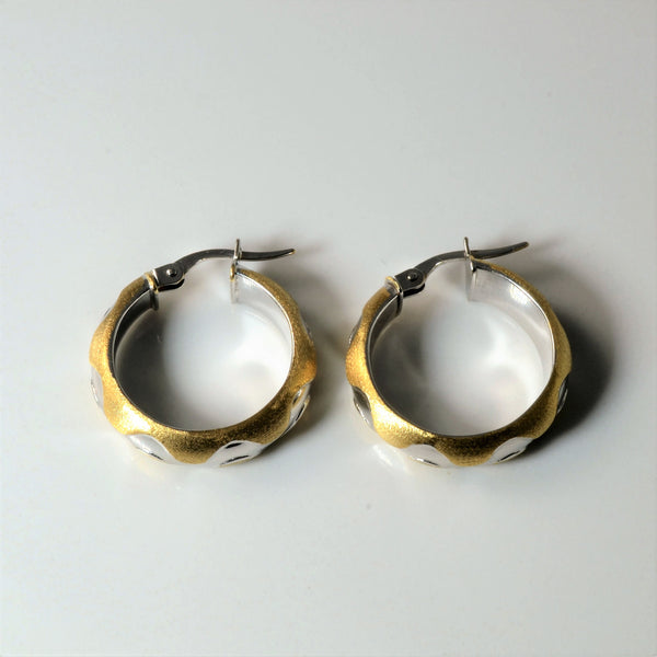 Swirl Patterned Two Tone Hoops |