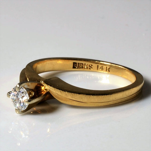 'Birks' Bypass Solitaire Diamond Ring | 0.15ct | SZ 4 |