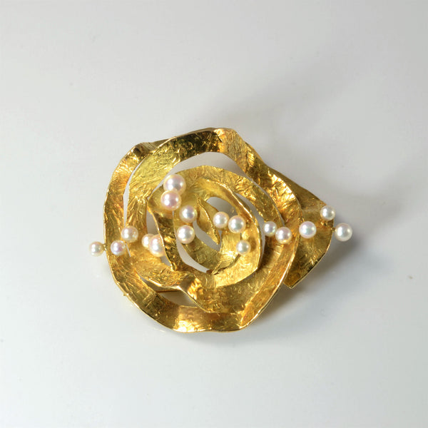 'Cavelti' Abstract Pearl Brooch |