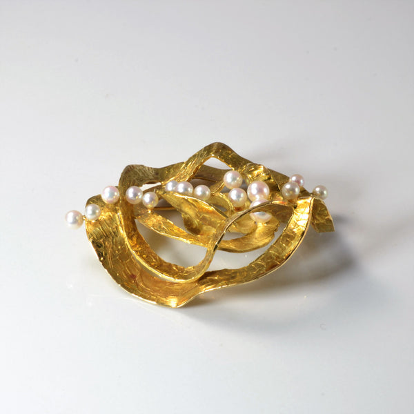 'Cavelti' Abstract Pearl Brooch |