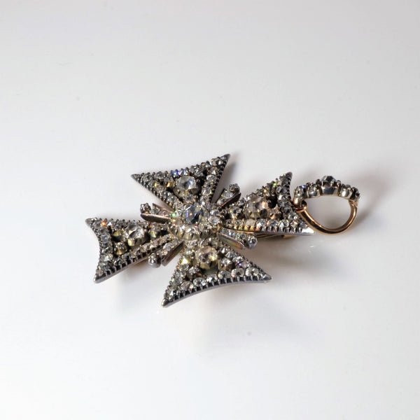 Georgian Era Diamond Huguenot Brooch/Pendant | 3.65ctw |