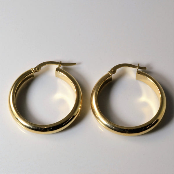 Plain Yellow Gold Hoop Earrings |