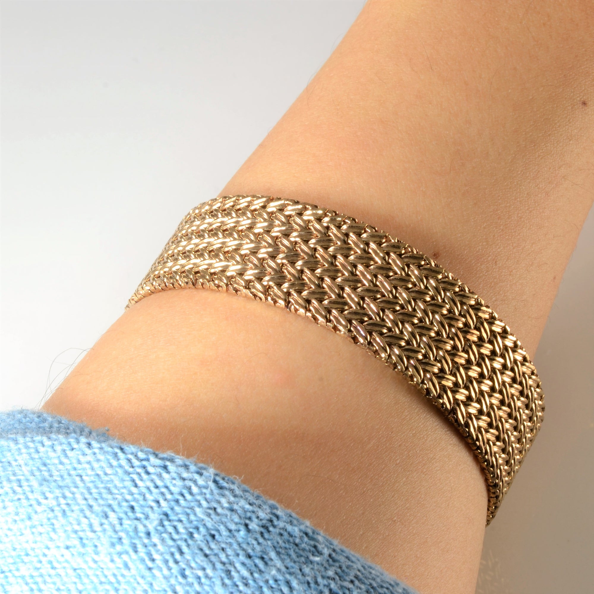 'Birks' Woven Gold Bracelet | 8