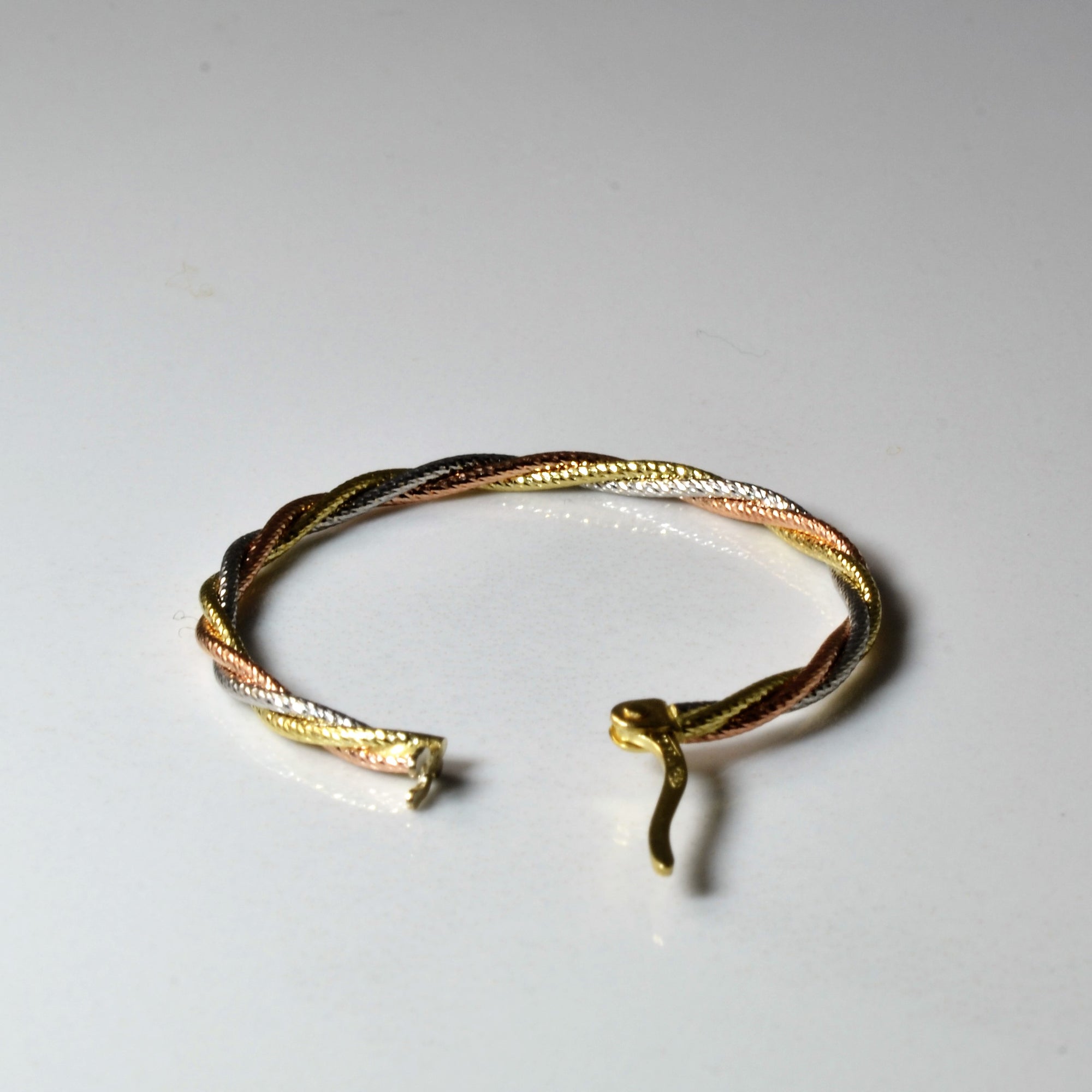 Braided Tri Tone Hoop Earrings |