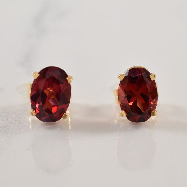 Oval Garnet Stud Earrings | 2.00ctw |