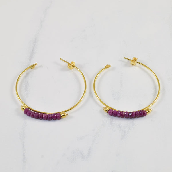 Ruby Hoop Earrings | 10.0ctw |