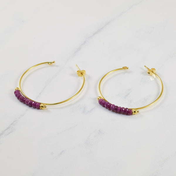 Ruby Hoop Earrings | 10.0ctw |