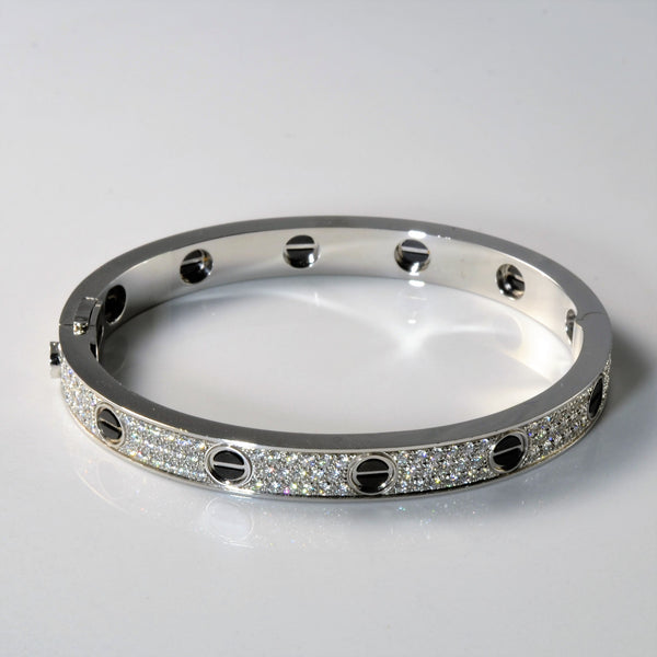 CARTIER Love Bracelet, Diamond-Paved, Ceramic | 1.99ctw | 7