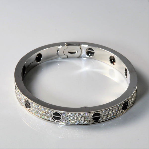 CARTIER Love Bracelet, Diamond-Paved, Ceramic | 1.99ctw | 7