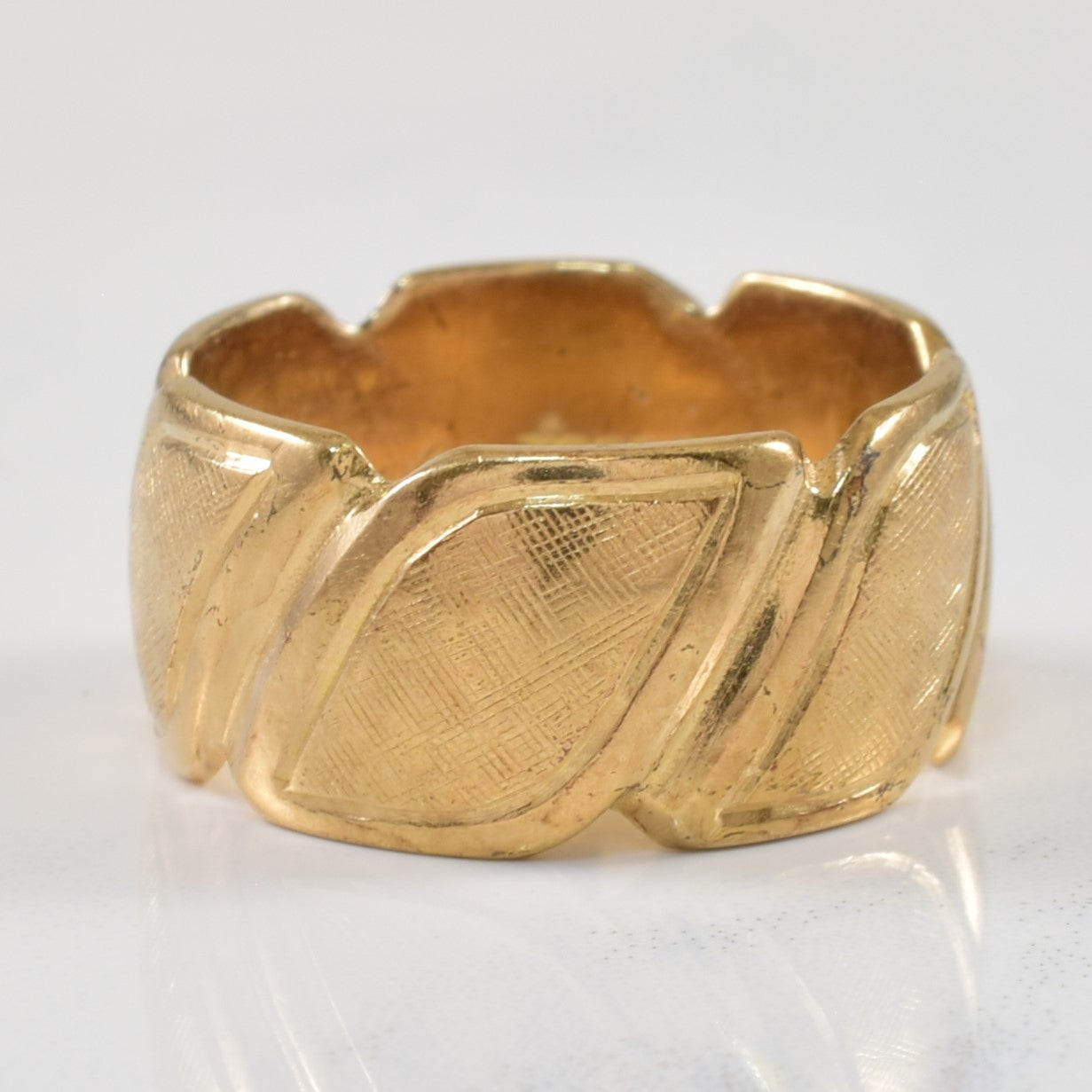 Yellow Gold Textured Wide Band | SZ 7 | – 100 Ways