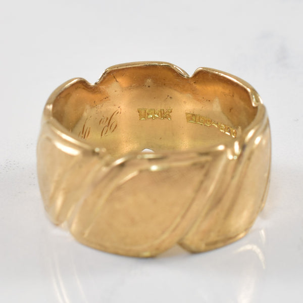 Yellow Gold Textured Wide Band | SZ 7 |