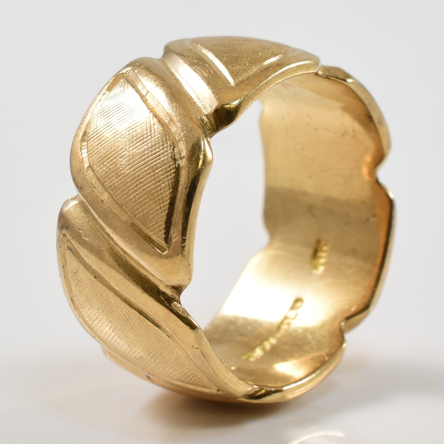 Yellow Gold Textured Wide Band | SZ 7 |