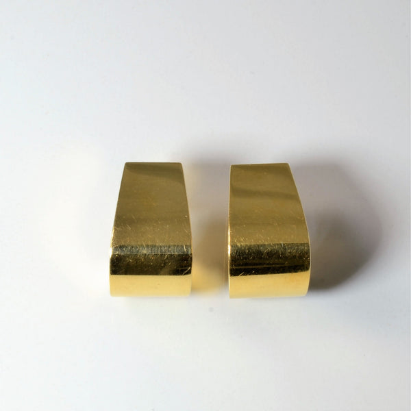 'Cavelti' Yellow Gold Half Hoop Earrings |
