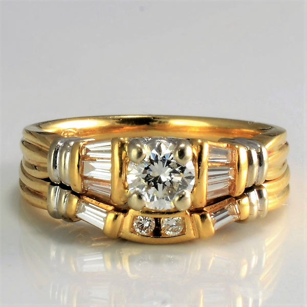 Baguette Accented Diamond Wedding Set | 0.56 ctw, SZ 5 |