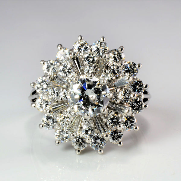 Birks' Retro Era Star Burst Cluster Ring | 2.89 ctw, SZ 6.25 |