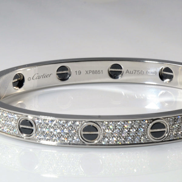 CARTIER Love Bracelet, Diamond-Paved, Ceramic | 1.99ctw | 7