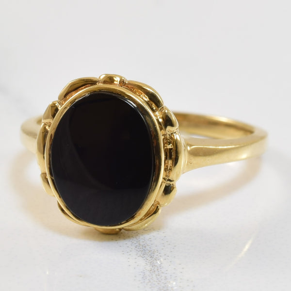 Black Onyx Cocktail Ring | 1.90ct | SZ 6.5 |