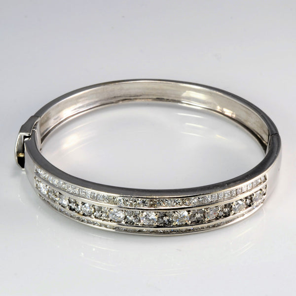 Cluster Diamond Hinged Bangle | 3.75 ctw, 6.5''|