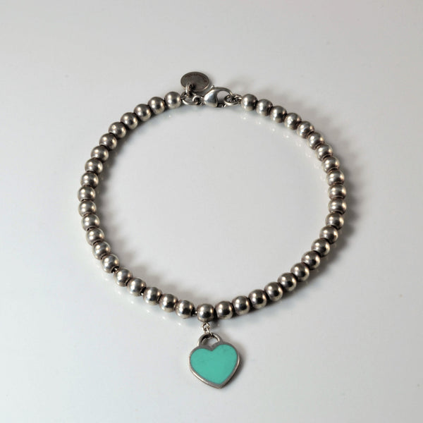 'Tiffany & Co.' Mini Heart Tag Bead Bracelet | 6.25