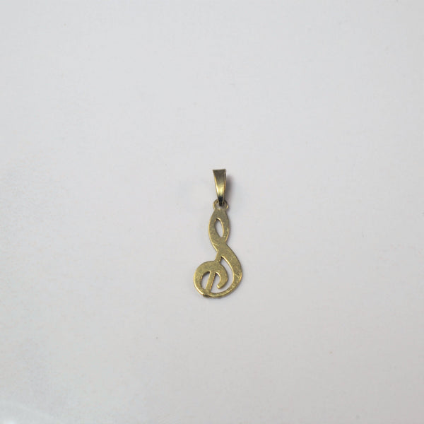 Yellow Gold Treble Clef Pendant |