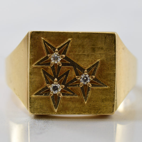 'Birks' Star Signet Ring | 0.04 ctw | SZ 9.75 |