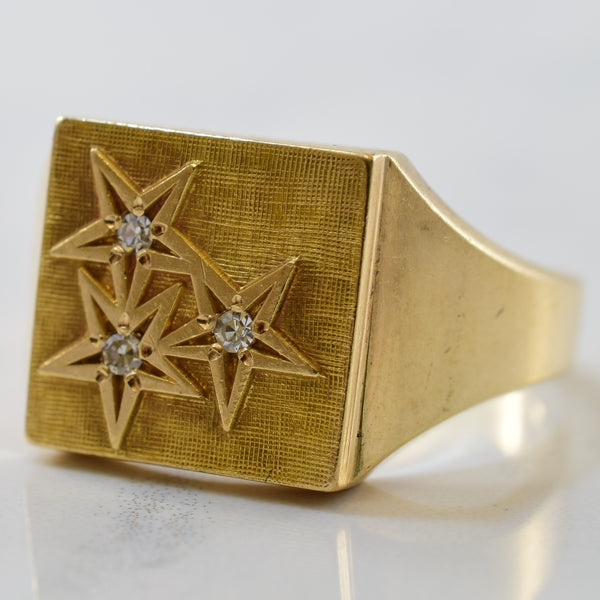 'Birks' Star Signet Ring | 0.04 ctw | SZ 9.75 |