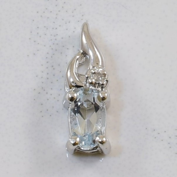 Aquamarine & Diamond Pendant | 0.17ct, 0.003ct |