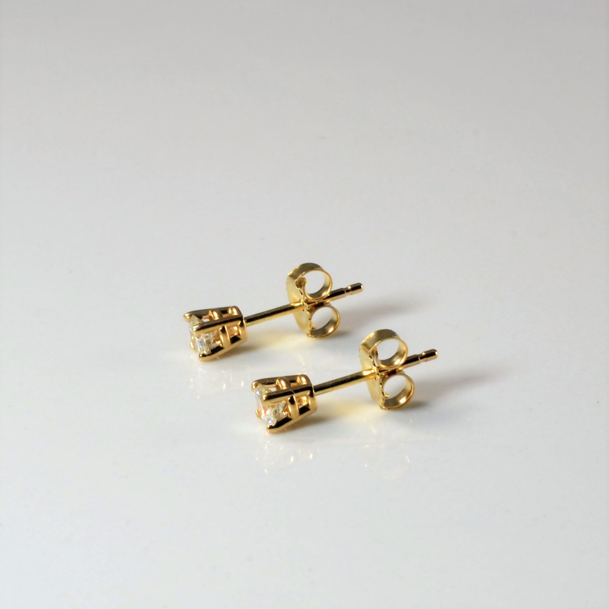 'Bespoke' Classic Solitaire Diamond Stud Earrings | Yellow Gold | Est. 0.25ctw |