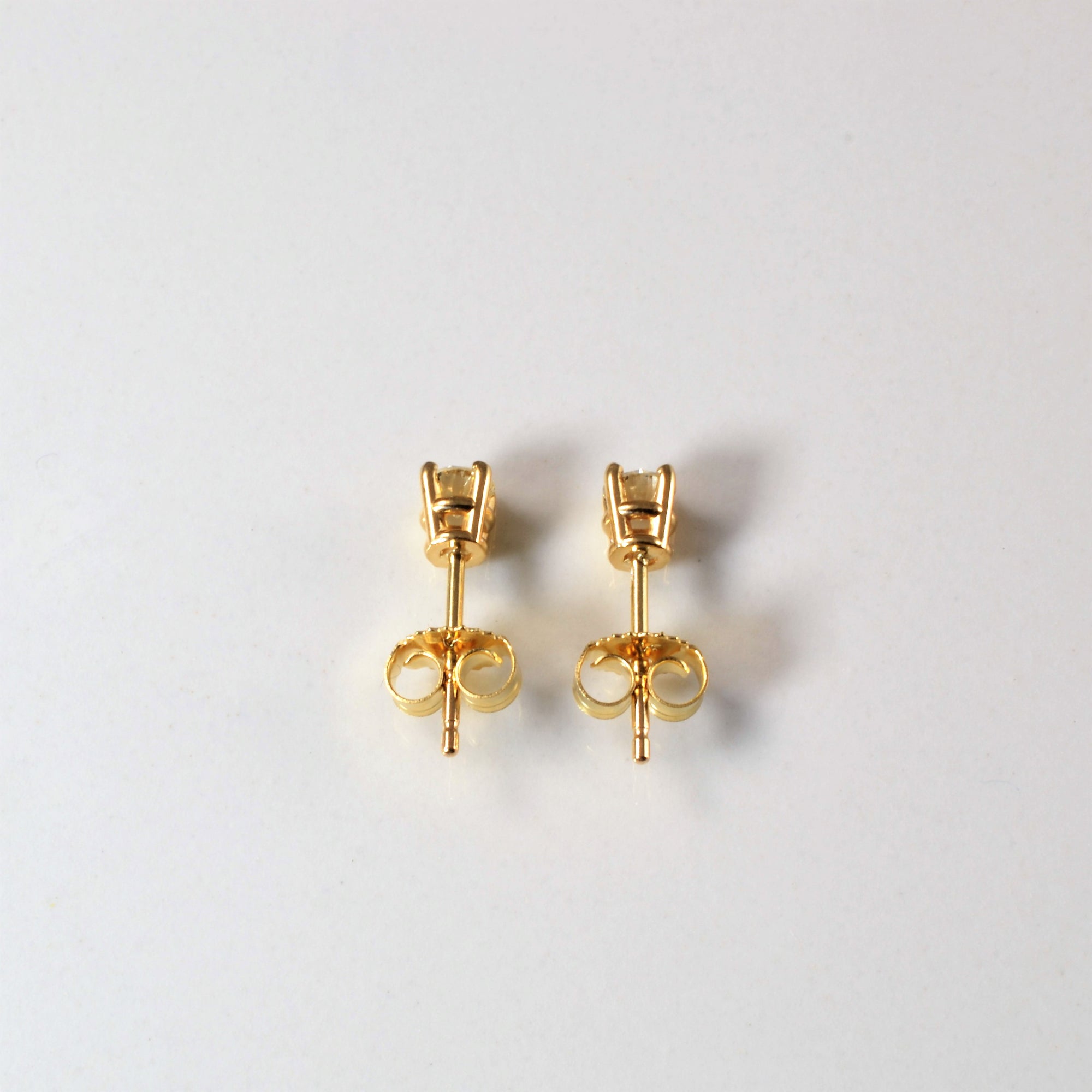 'Bespoke' Classic Solitaire Diamond Stud Earrings | Yellow Gold | Est. 0.25ctw |