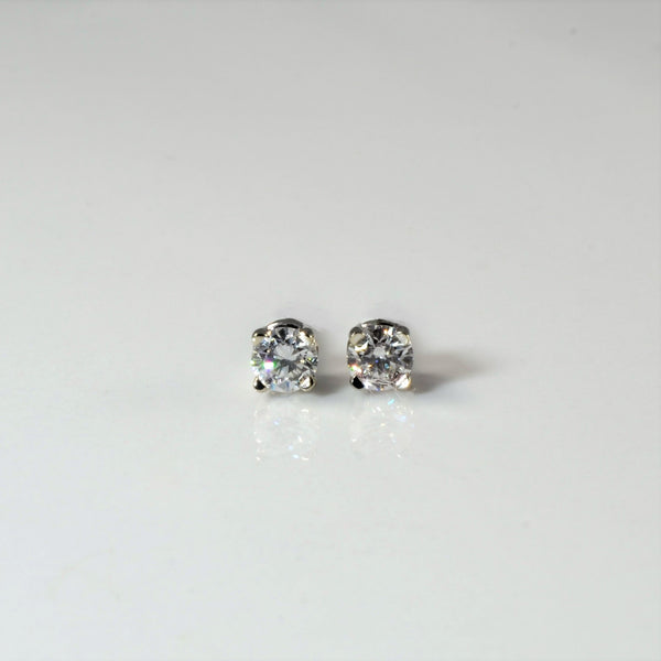 'Bespoke' Classic Solitaire Diamond Stud Earrings | White Gold | Est. 0.25ctw |