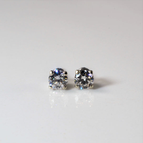 'Bespoke' Classic Solitaire Diamond Stud Earrings | White Gold | Est. 0.50ctw |