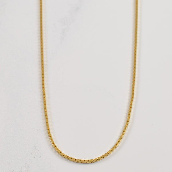 14k Yellow Gold Box Chain | 17
