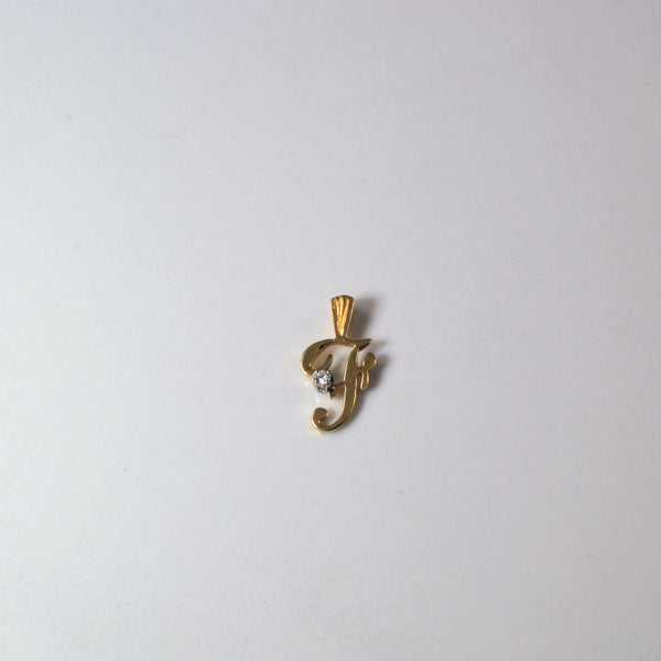 Diamond Initial 'F' Pendant | 0.01ct |