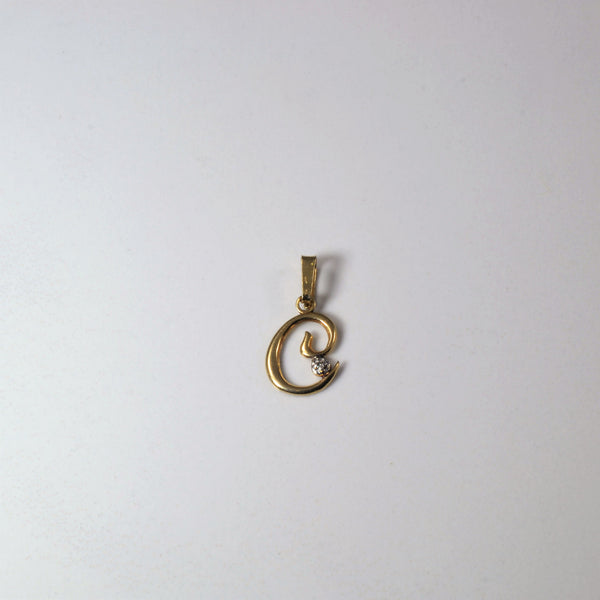 Diamond Initial 'C' Pendant | 0.005ct |